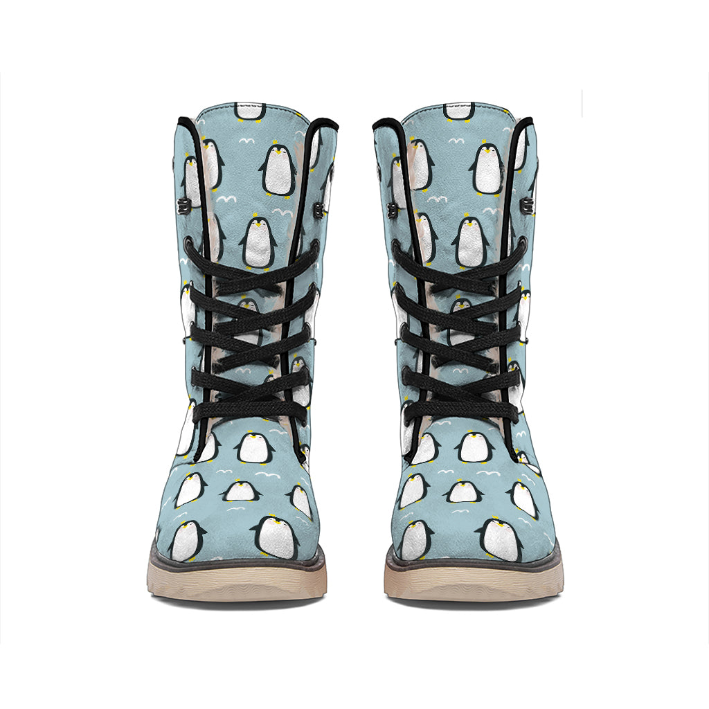 Cartoon Emperor Penguin Pattern Print Winter Boots