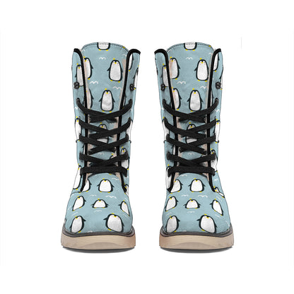 Cartoon Emperor Penguin Pattern Print Winter Boots