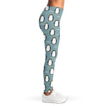 Cartoon Emperor Penguin Pattern Print Women's Leggings