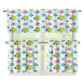 Cartoon Fish Pattern Print 3 Piece Kitchen Curtains