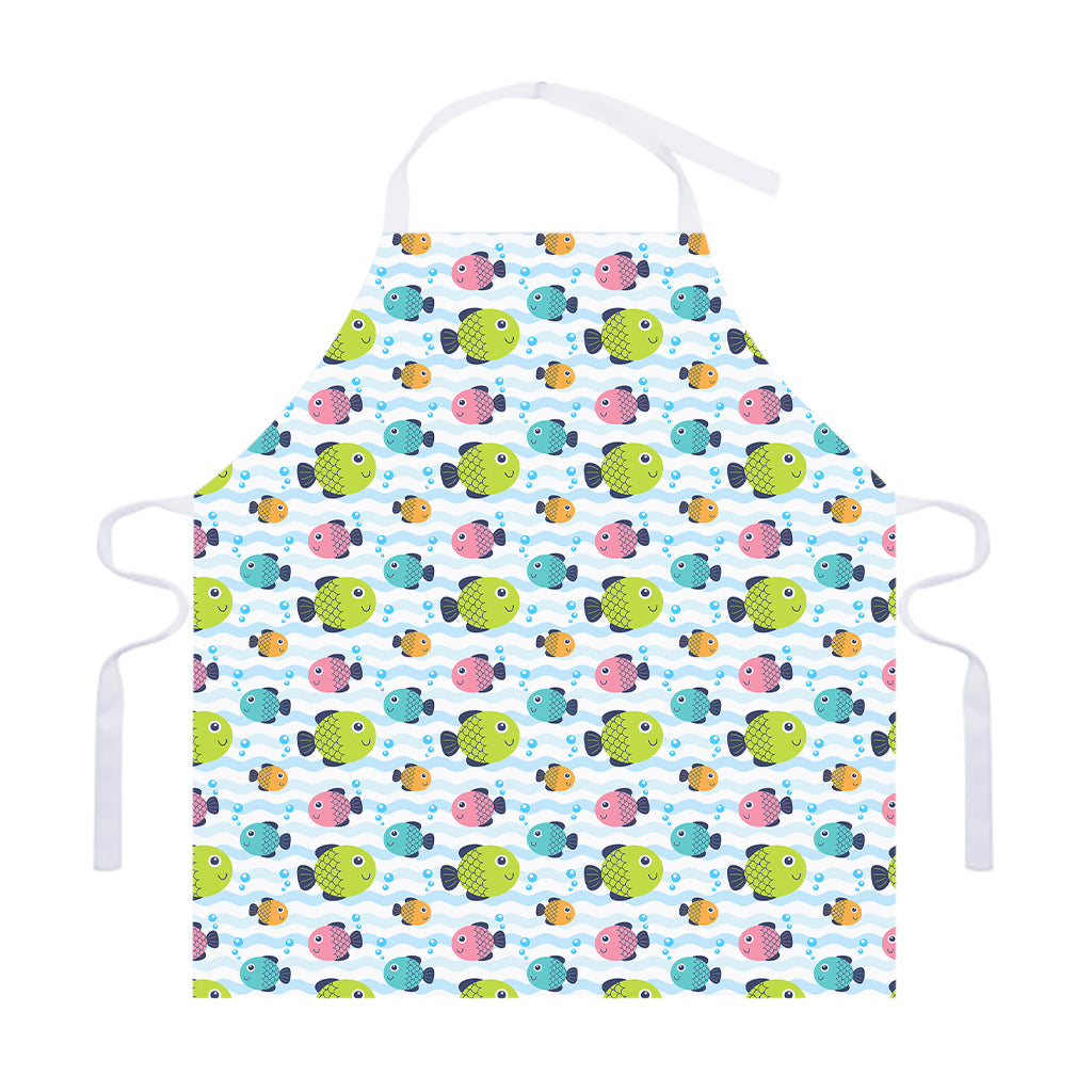 Cartoon Fish Pattern Print Adjustable Apron