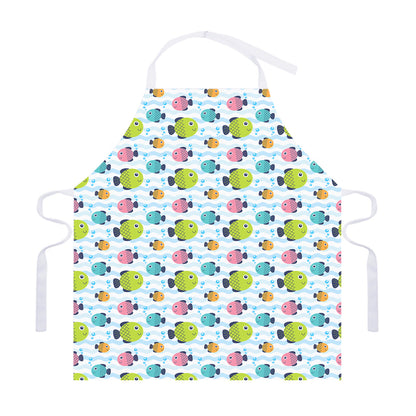Cartoon Fish Pattern Print Adjustable Apron