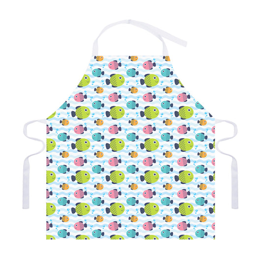Cartoon Fish Pattern Print Adjustable Apron