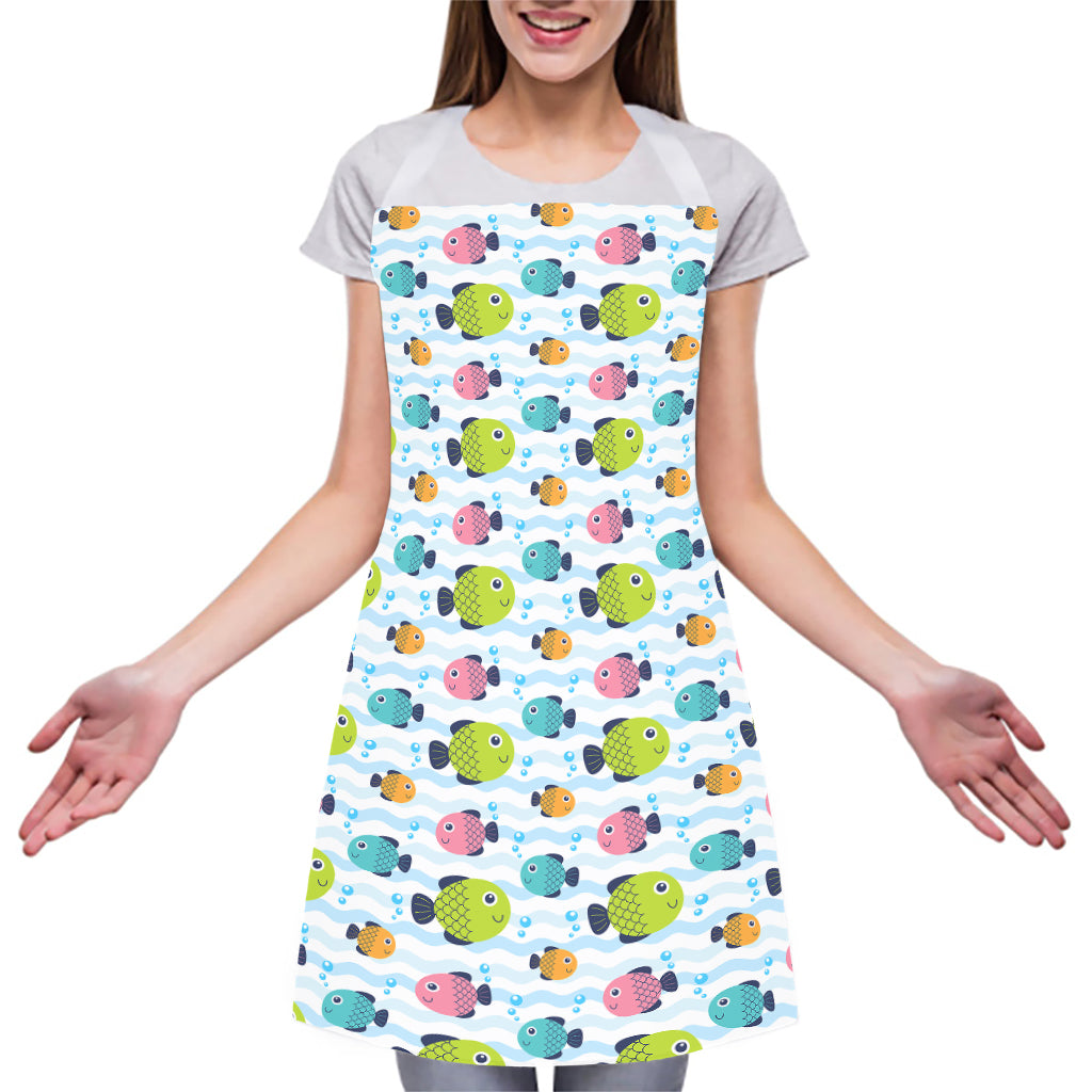 Cartoon Fish Pattern Print Adjustable Apron