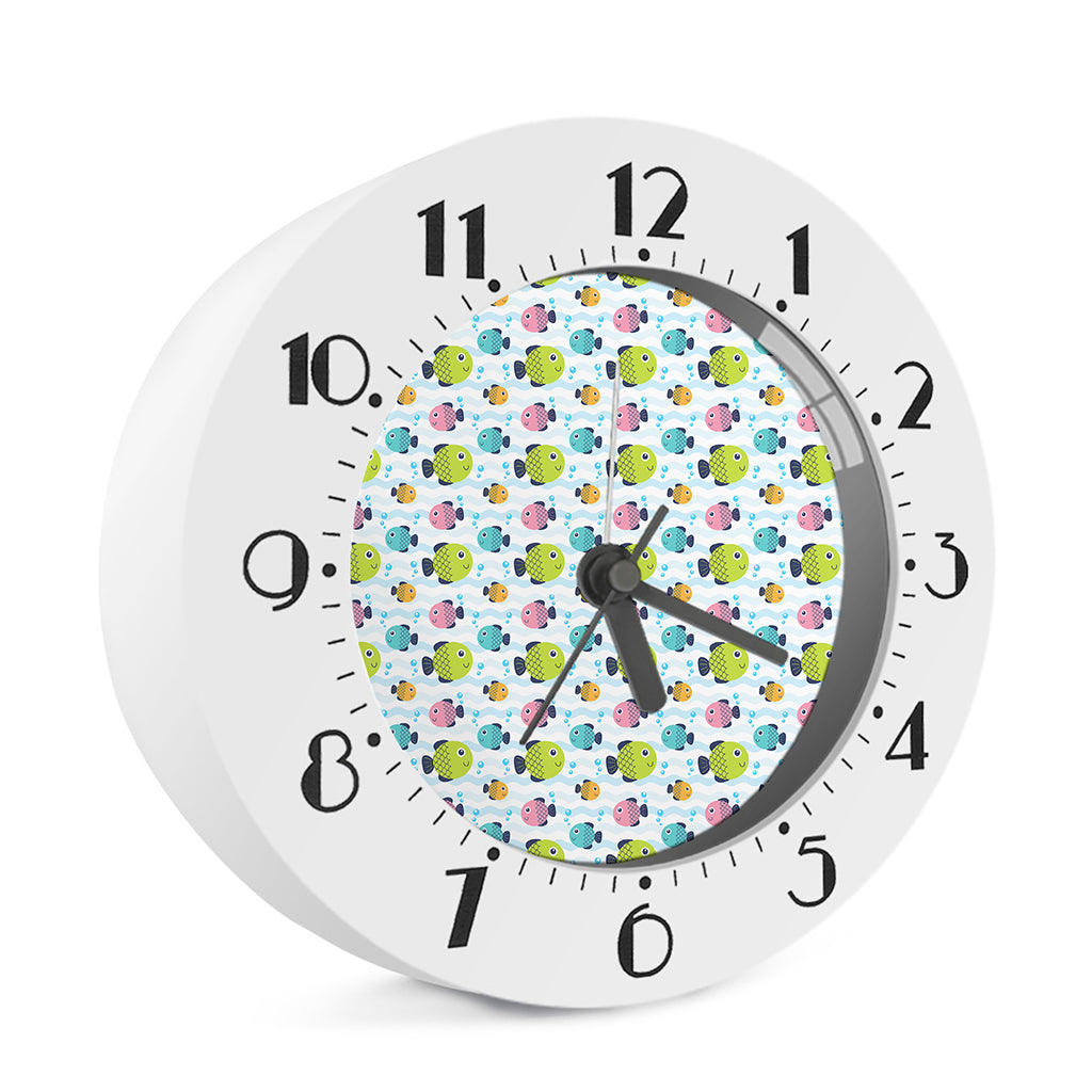 Cartoon Fish Pattern Print Alarm Clock