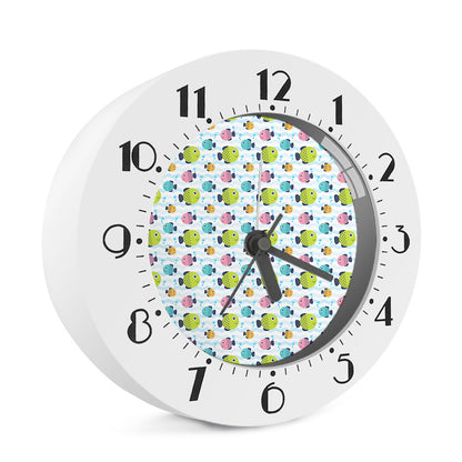 Cartoon Fish Pattern Print Alarm Clock