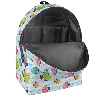 Cartoon Fish Pattern Print Backpack