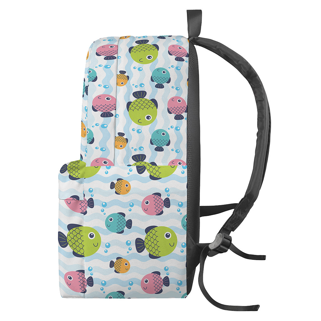 Cartoon Fish Pattern Print Backpack