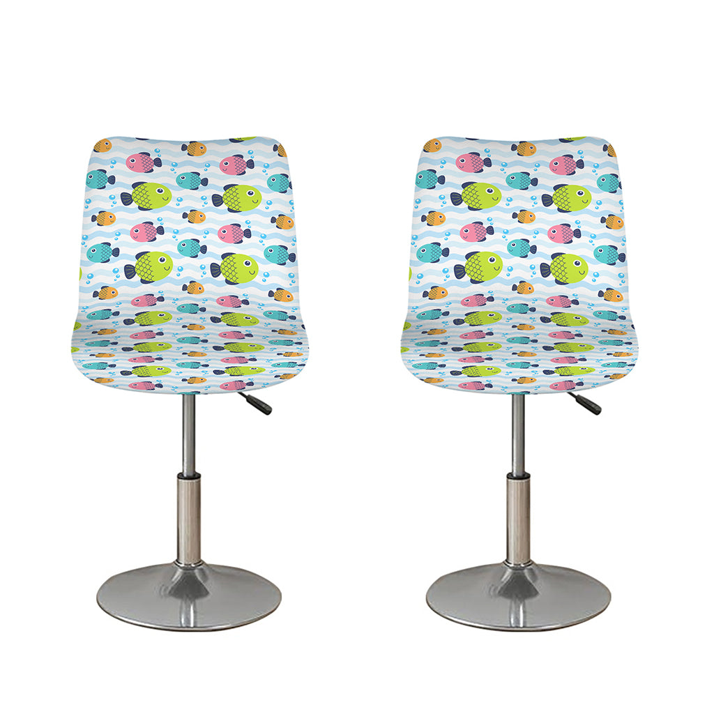 Cartoon Fish Pattern Print Bar Stool Covers