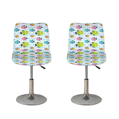 Cartoon Fish Pattern Print Bar Stool Covers