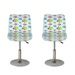Cartoon Fish Pattern Print Bar Stool Covers