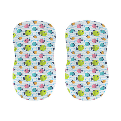 Cartoon Fish Pattern Print Bar Stool Covers