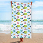Cartoon Fish Pattern Print Beach Towel