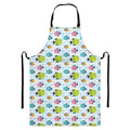 Cartoon Fish Pattern Print Bib Apron With Pocket