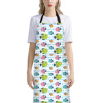Cartoon Fish Pattern Print Bib Apron With Pocket