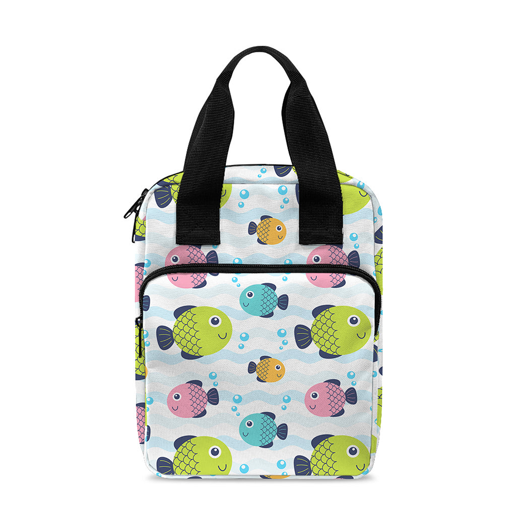 Cartoon Fish Pattern Print Bible Tote Bag