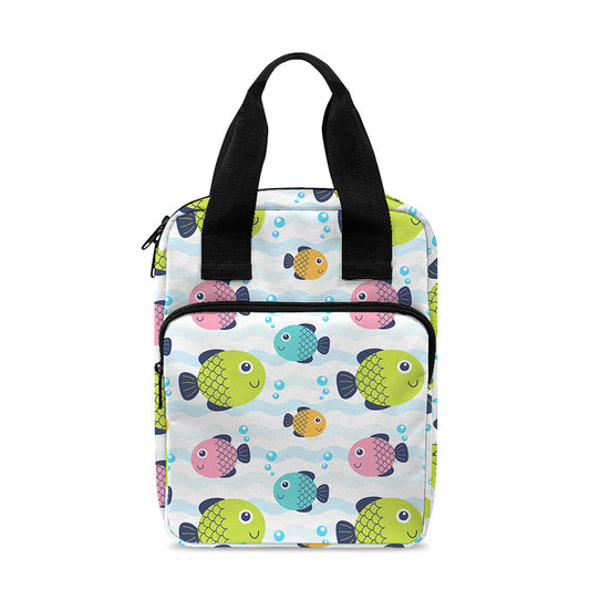 Cartoon Fish Pattern Print Bible Tote Bag