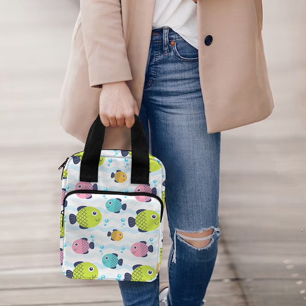 Cartoon Fish Pattern Print Bible Tote Bag
