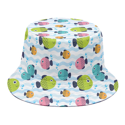 Cartoon Fish Pattern Print Bucket Hat