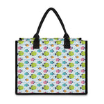 Cartoon Fish Pattern Print Canvas Tote Bag