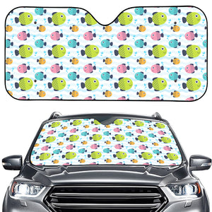 Cartoon Fish Pattern Print Car Windshield Sun Shade