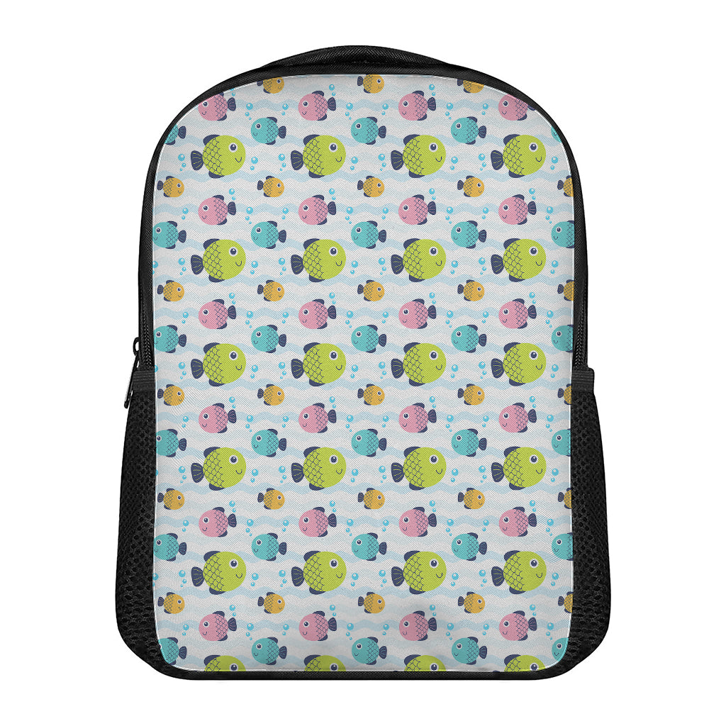 Cartoon Fish Pattern Print Casual Backpack
