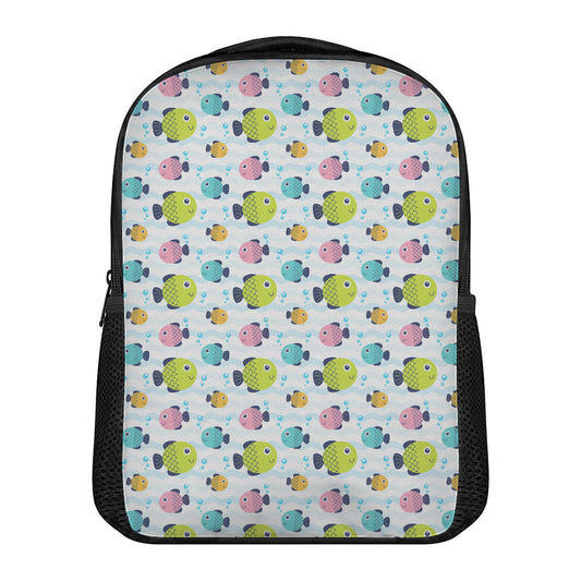 Cartoon Fish Pattern Print Casual Backpack