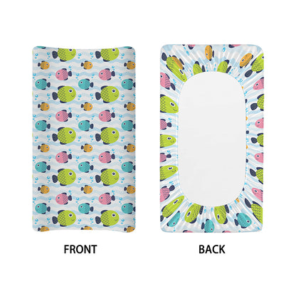 Cartoon Fish Pattern Print Changing Pad Cover