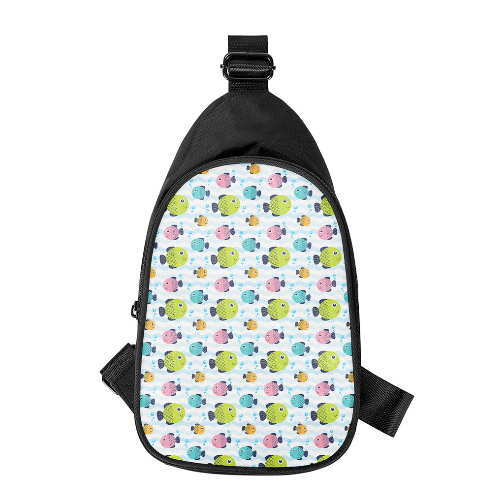 Cartoon Fish Pattern Print Chest Bag