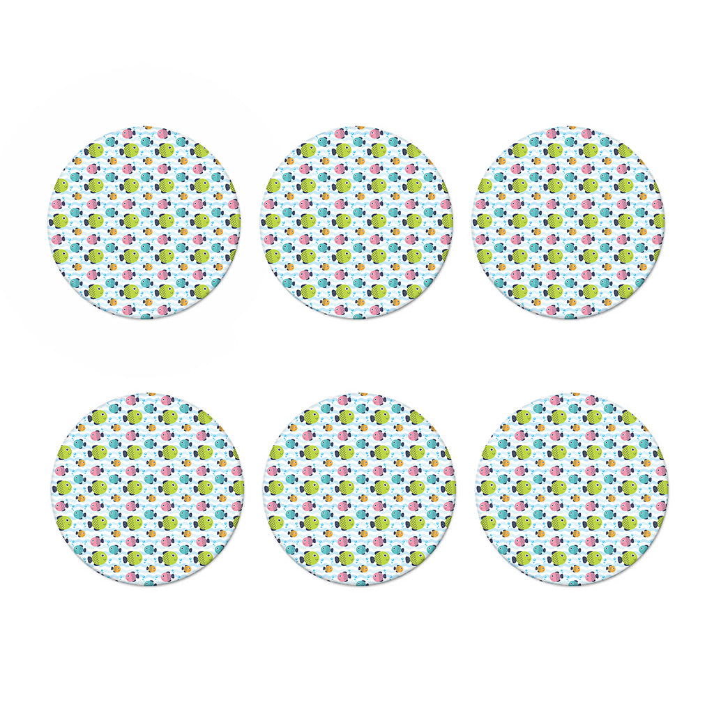 Cartoon Fish Pattern Print Coaster Set