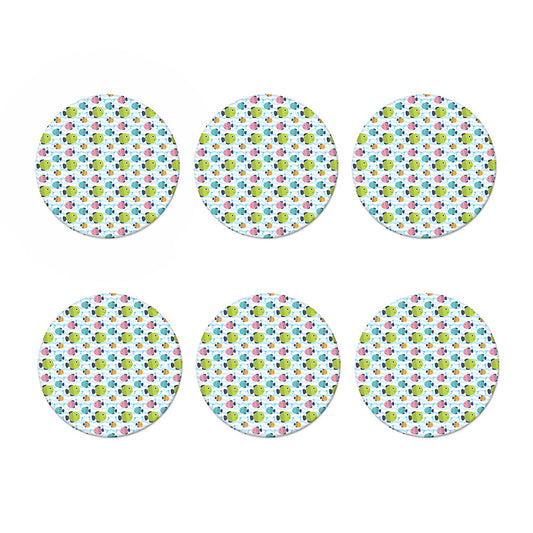 Cartoon Fish Pattern Print Coaster Set