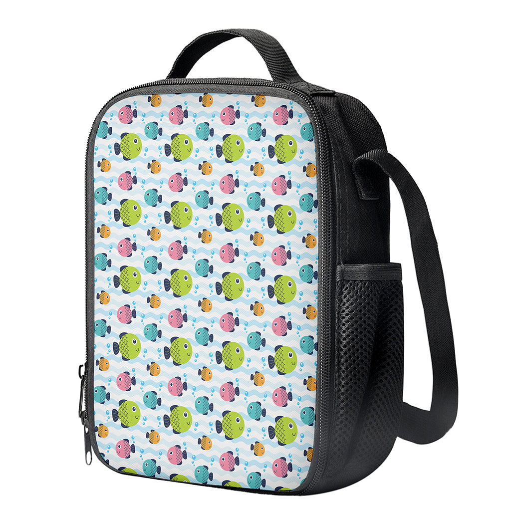 Cartoon Fish Pattern Print Crossbody Lunch Bag