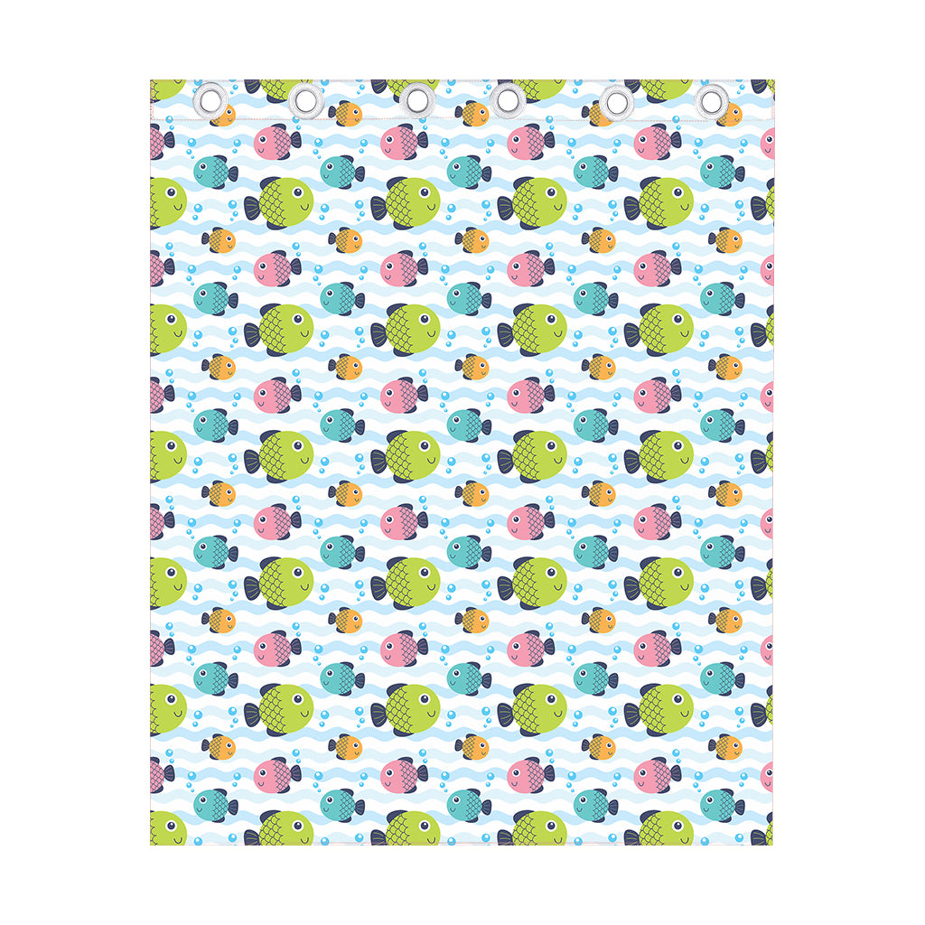 Cartoon Fish Pattern Print Curtain