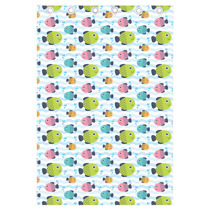 Cartoon Fish Pattern Print Curtain