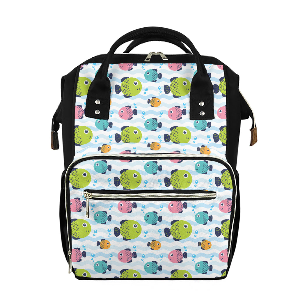 Cartoon Fish Pattern Print Diaper Bag