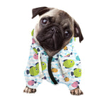 Cartoon Fish Pattern Print Dog Zip Up Hoodie
