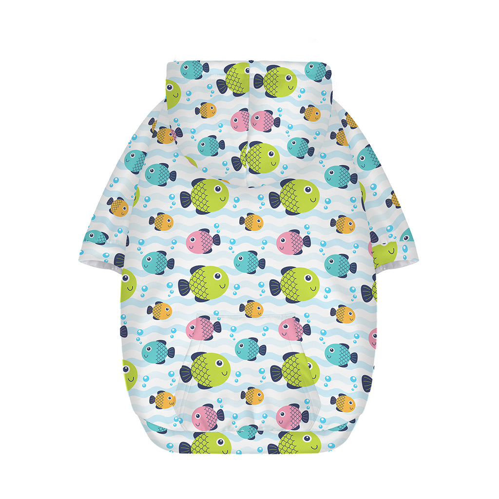 Cartoon Fish Pattern Print Dog Zip Up Hoodie