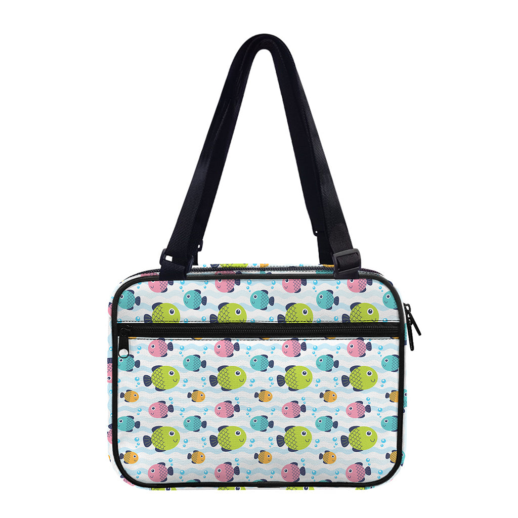Cartoon Fish Pattern Print Double Strap Bible Bag