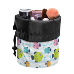 Cartoon Fish Pattern Print Drawstring Makeup Bag