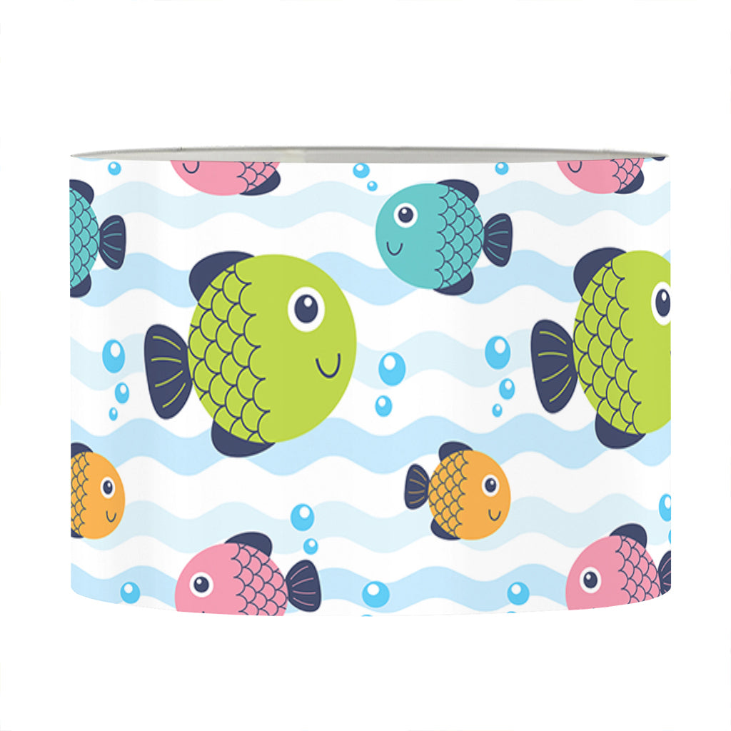 Cartoon Fish Pattern Print Drum Lamp Shade