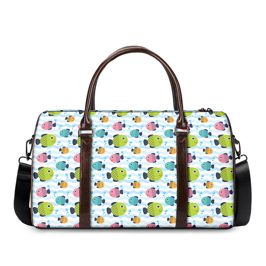 Cartoon Fish Pattern Print Duffle Bag