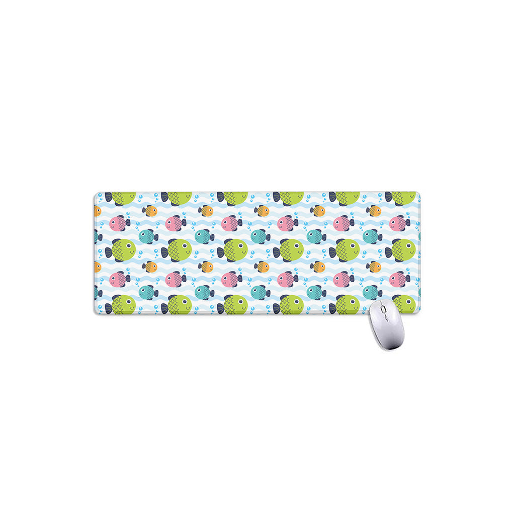 Cartoon Fish Pattern Print Extended Mouse Pad