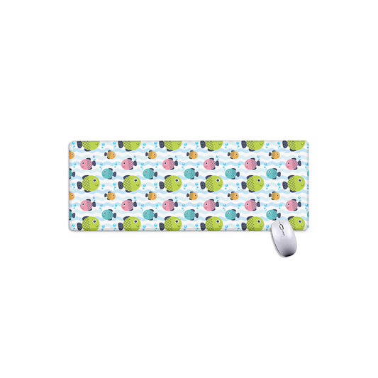 Cartoon Fish Pattern Print Extended Mouse Pad