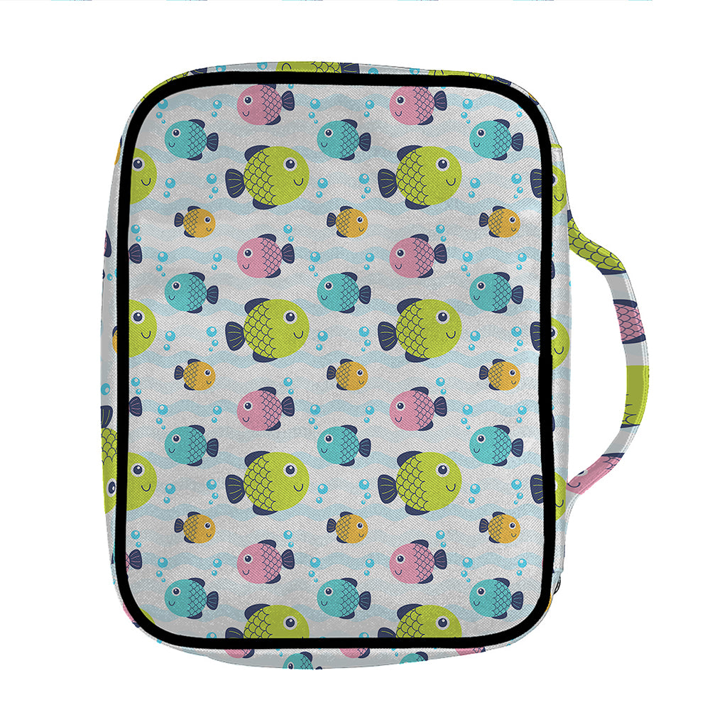Cartoon Fish Pattern Print Front Pocket Bible Bag