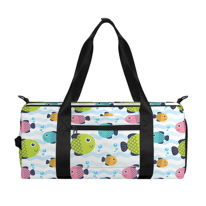 Cartoon Fish Pattern Print Gym Bag