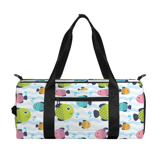 Cartoon Fish Pattern Print Gym Bag