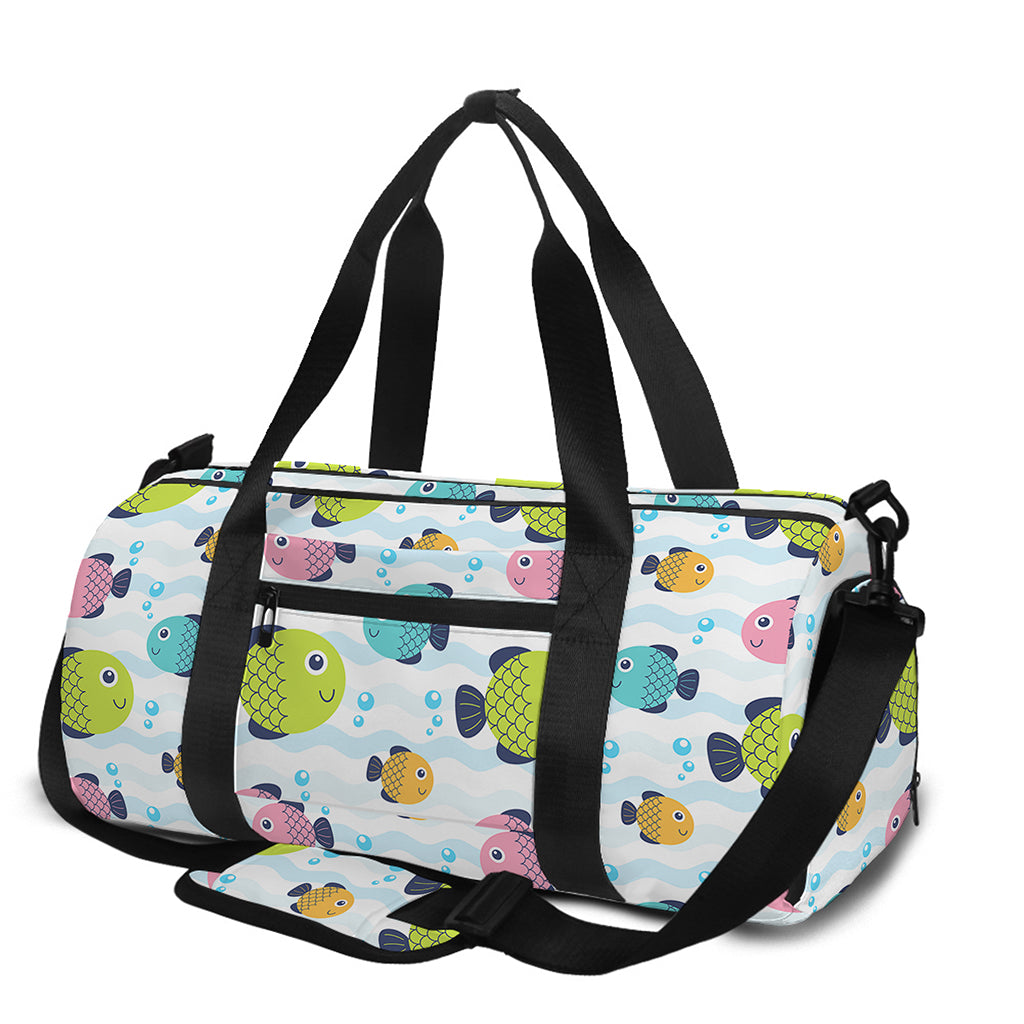 Cartoon Fish Pattern Print Gym Bag