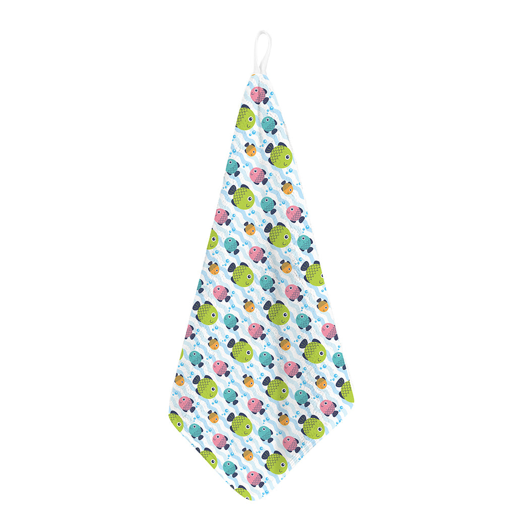 Cartoon Fish Pattern Print Hand Towel