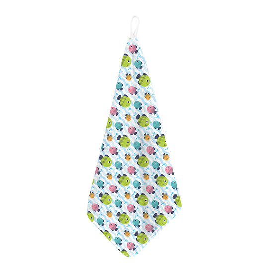 Cartoon Fish Pattern Print Hand Towel