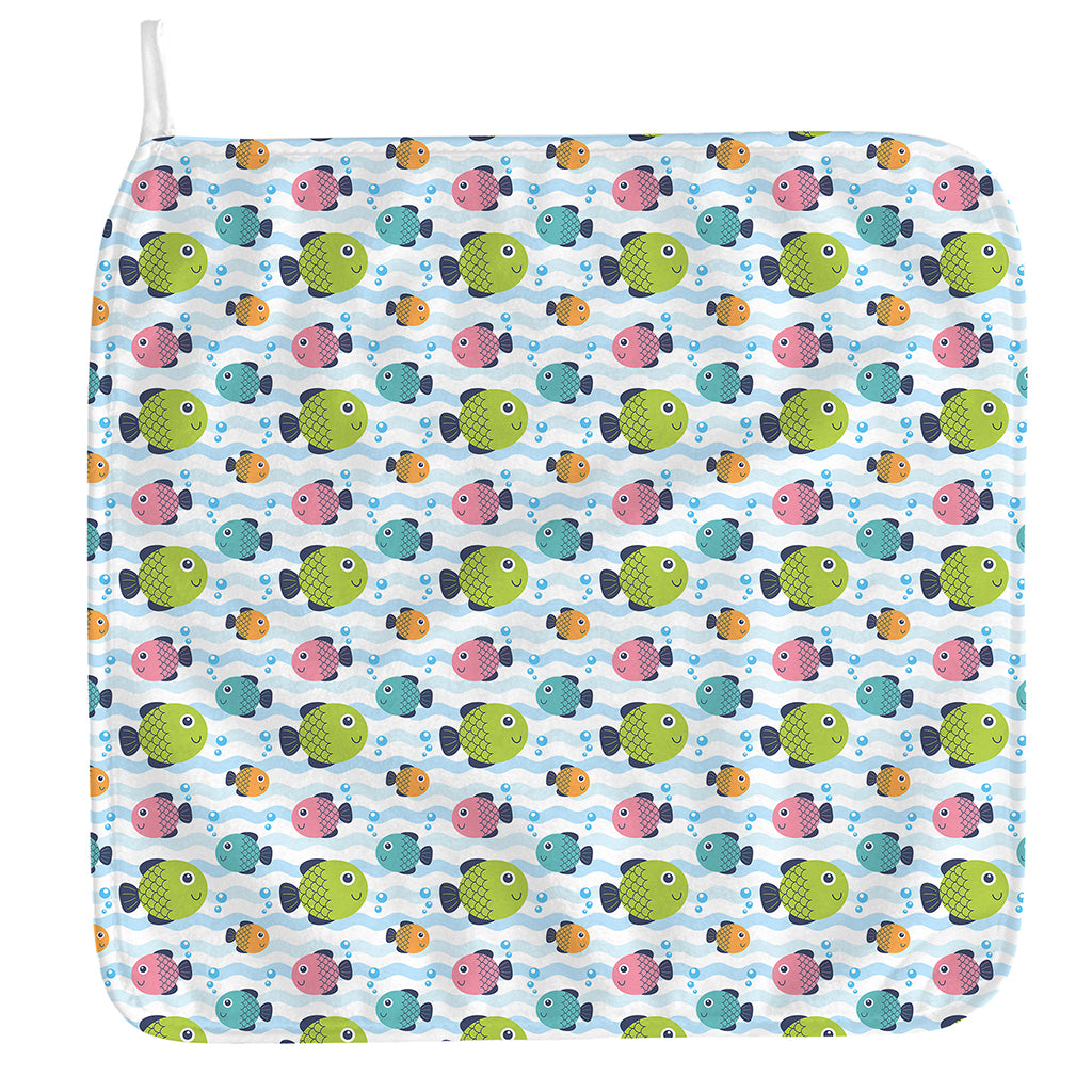 Cartoon Fish Pattern Print Hand Towel